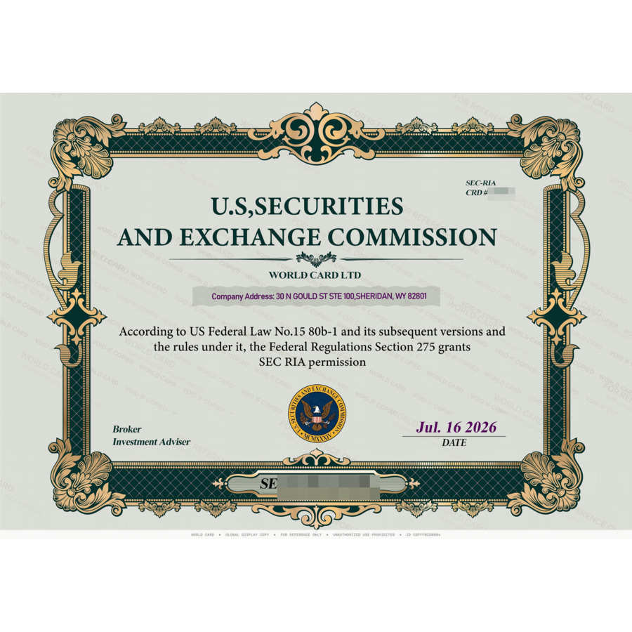 U.S. SEC Investment Adviser (RIA) - World Card Ltd